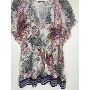 Lauren Ralph Lauren white paisley cover up dress S(estimated)